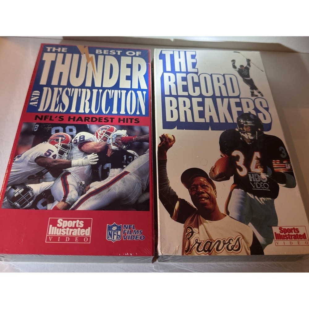 Sports Illustrated VHS Lot Sealed NFL Films Thunder Destruction Record Breakers